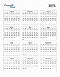 1896 Calendar (PDF, Word, Excel)