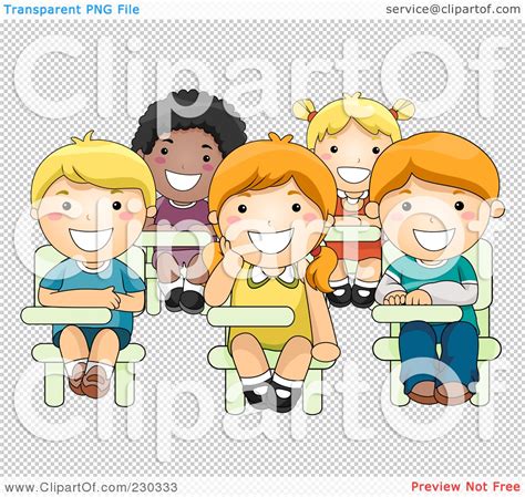 Clipart Children In School Desks Cartoon Girl Sitting In Desk Clip