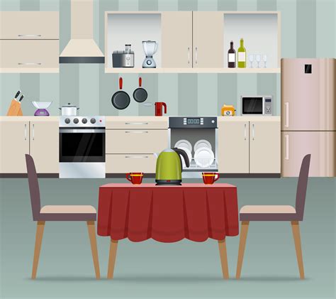 Uihere is an open platform for designers to share their favorite design files, this file is uploaded by kitchen graphics eps, ai file. Kitchen interior poster - Download Free Vectors, Clipart Graphics & Vector Art