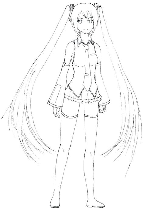 Hatsune Miku Coloring Pages At Free Printable