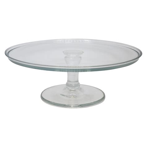 Clear Glass Cake Stand With Lip On Top Edge And 6 Foot Lost And Found