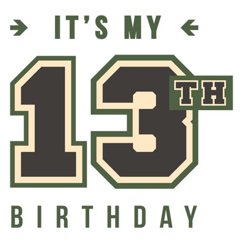 13th Birthday Color Stroke Png And Svg Design For T