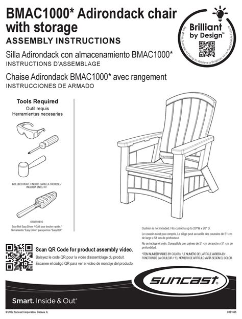 Suncast Bmac1000 Series Assembly Instructions Manual Pdf Download