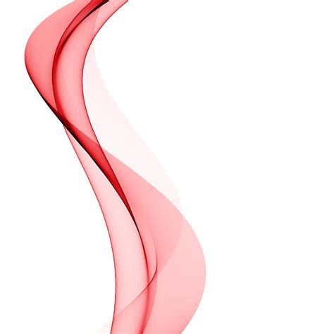 Abstract Red Line Wave Fabric Isolated On White Background Raster