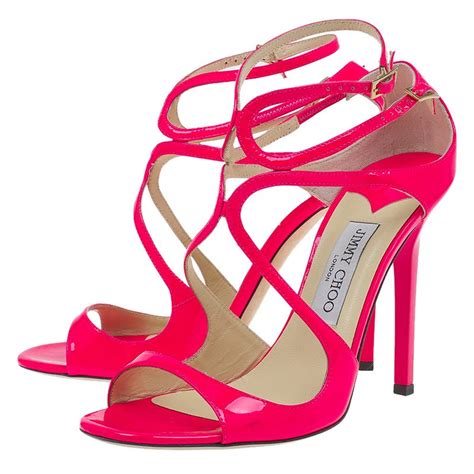 jimmy choo pink patent leather lance strappy sandals size 38 5 jimmy choo tlc