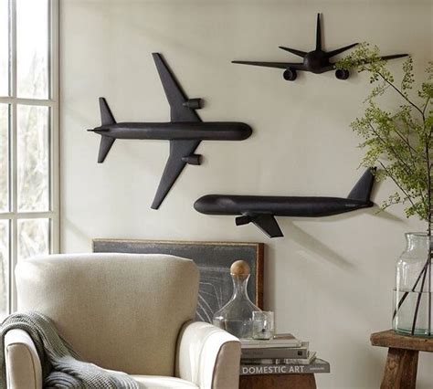 Plane Wall Art I May Try To Replicate This With Trains And Cars Airplane Wall Decor