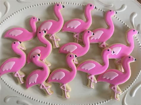 Pink Flamingos Cookies Sugar Cookie Royal Icing Flamingo Cookies Flamingo Cookies Royal Icing