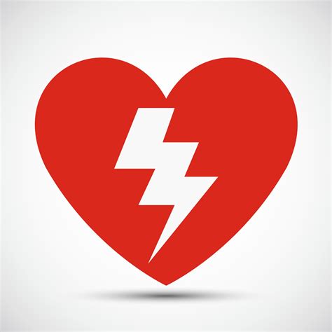 Aed Heart Red Icon Symbol Sign Isolate On White Backgroundvector