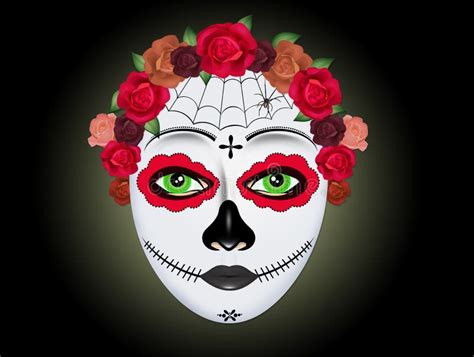 Máscara De Muerte Mexicana La Catrina Para El Día De Santa Muerte De La