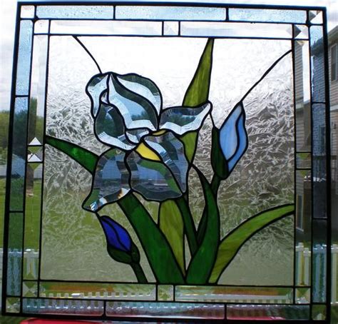 Blue Iris Bevel Pattern Stained Glass Image Search Results Stained Glass Flowers Stained