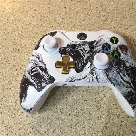 Custom White Wolf Xbox One Controller Controladores Acessórios New