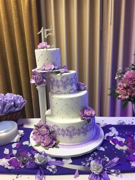 quinceañera cake design lilac white and silver theme quinceanera cakes sweet 16 birthday