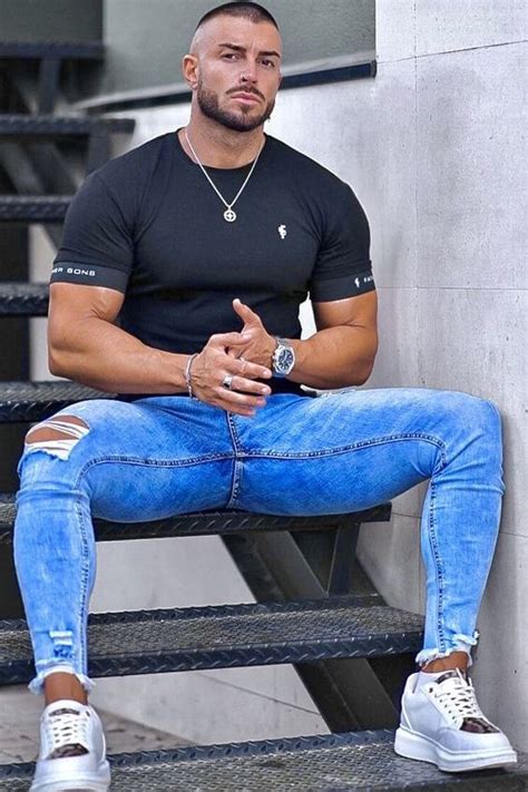 Ripped Jeans Skinny Super Skinny Jeans Men Men In Tight Pants Mens Casual Outfits Summer Men