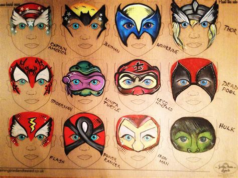 Super Hero Board Superhero Face Painting Face Painting Designs Mask