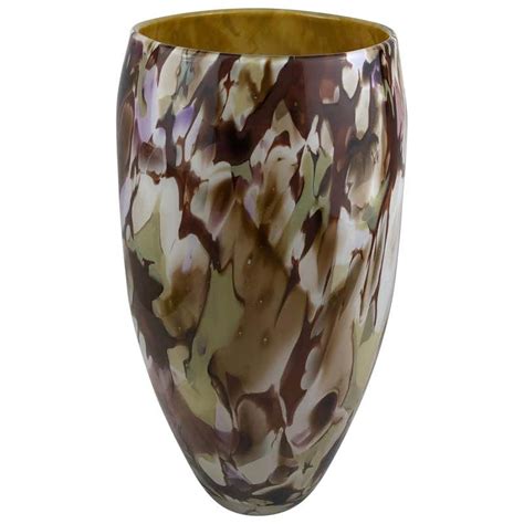 Large Stunning Multi Colored Hand Blown Murano Art Glass Vase At 1stdibs