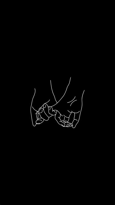 Download Love Black And White Pinky Holding Wallpaper
