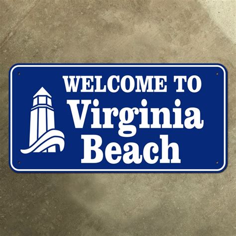 Virginia Beach City Limit Welcome Highway Marker Road Sign Etsy