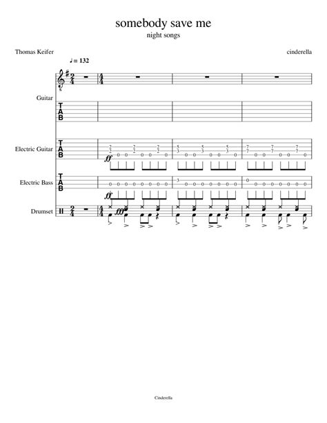 Save me is a song by rock band remy zero. somebody save me Sheet music for Guitar, Bass, Percussion ...