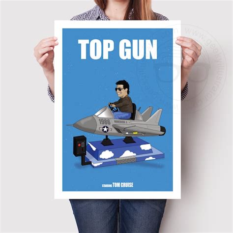 Top Gun 1986 Comedy Movie Poster Minimalist Print Tom Etsy