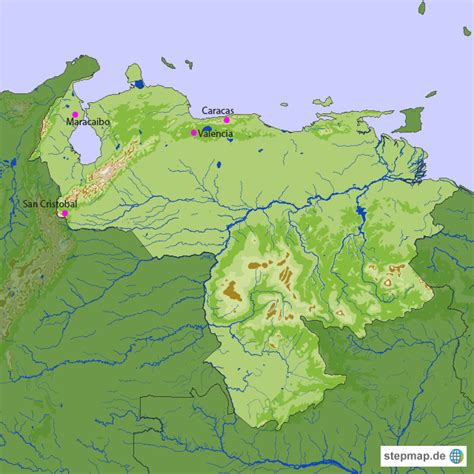 Stepmap Venezuela Länderinfo Landkarte Für Venezuela