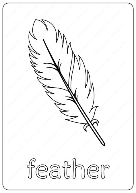 Feather Outline Coloring Page Feather Outline Feather Drawing