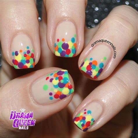 Drama Queen Nails — Eeeeeeee Rainbow Confetti 31dc2014 Day 11