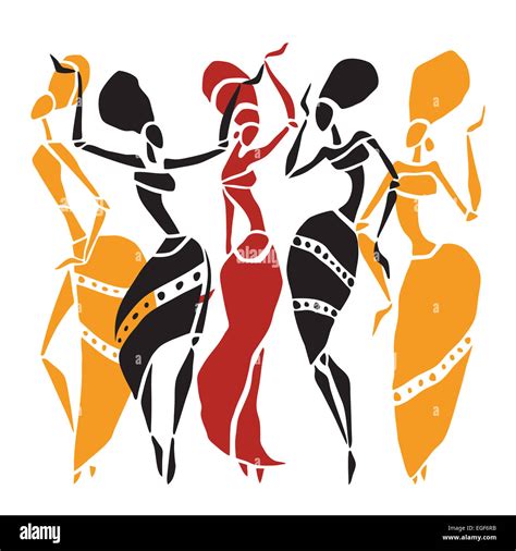 African Dancers Silhouette Set Stock Photo Alamy