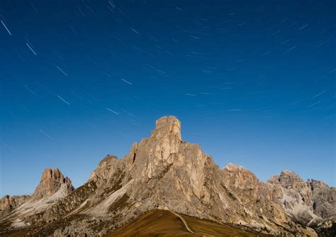 Premium Photo High Mountains And Stars Giau Pass Dolomite Alps Italy