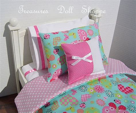 american girl doll bedding 4 pc set for 18 inch dolls etsy doll beds american girl doll bed