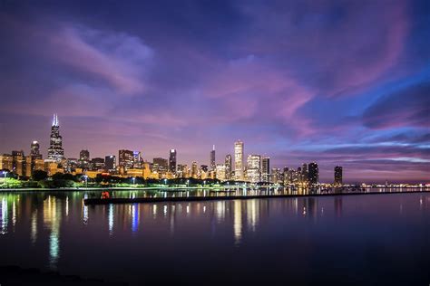 Chicagos Monroe Harbor At Dawn Photograph By Sven Brogren Fine Art