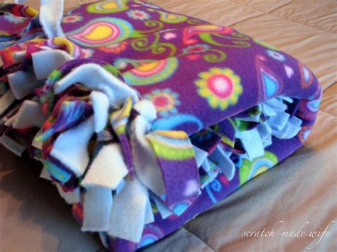 Scratch Made Wife Freestyle Friday How To Make A Fleece Knot Blanket
