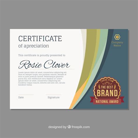 Plantilla De Certificado Con Formas Onduladas Vector Gratis