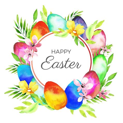 Free Vector Watercolor Design Happy Easter Day