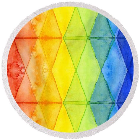 Watercolor Rainbow Pattern Geometric Shapes Triangles