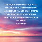 Joshua 1:8 This Book of the Law must not depart from your mouth ...