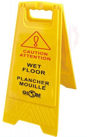 7112 : Globe Caution Wet Floor Sign, English/French | Amre Supply