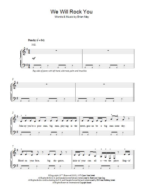 Queen had so many classic songs that it is hard to make room for them all. We Will Rock You | Sheet Music Direct
