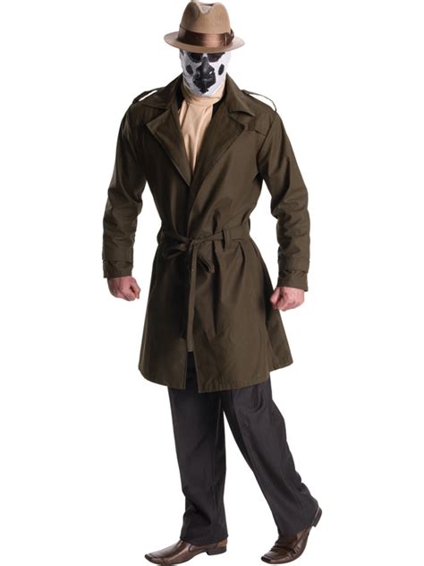 Adult Rorschach Deluxe Fancy Dress Costume Watchmen Superhero Detective