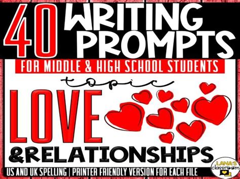 Daily Writing Prompts Love And Romance Middle And High School