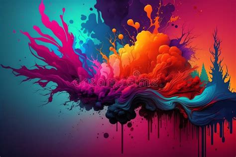 Abstract Color Splash Background Paint Splashes Painting Concept