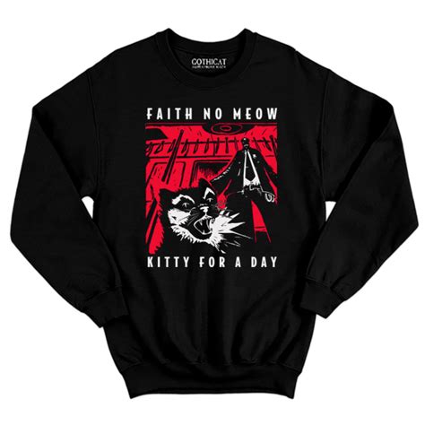 Faith No Meow Sweater Gothicat Goth Feline Kvlt