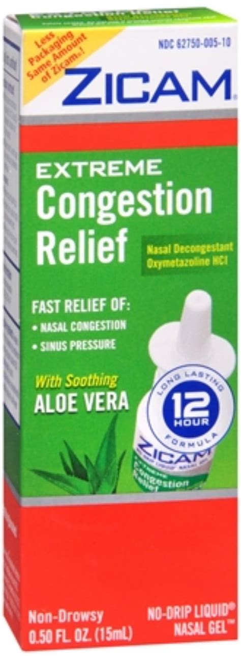 Zicam Extreme Congestion Relief Liquid Nasal Gel 050 Oz Pack Of 4