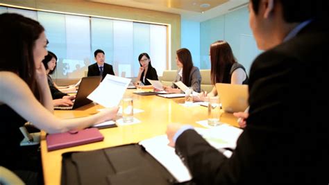 Portrait City Boardroom Asian Chinese Male Female Business Executives