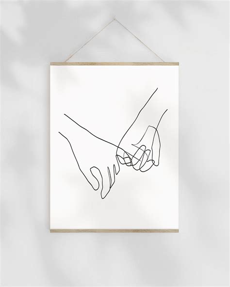 This listing is for a. Pinky Swear Printable, Holding Hands One Line Art ...