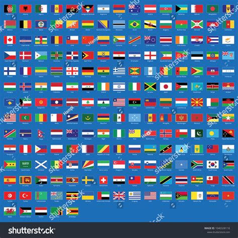 All National Flags World Names High 스톡 벡터로열티 프리 1040328118 Shutterstock