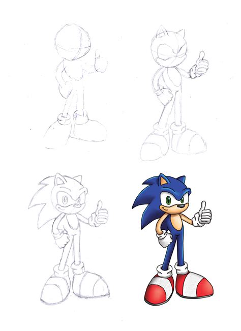 How To Draw Sonic The Hedgehog Step By Step By Jaukuwa On Deviantart