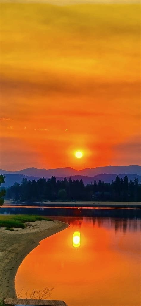 1125x2436 Resolution Lake Cascade Hd Sunset Iphone Xsiphone 10iphone