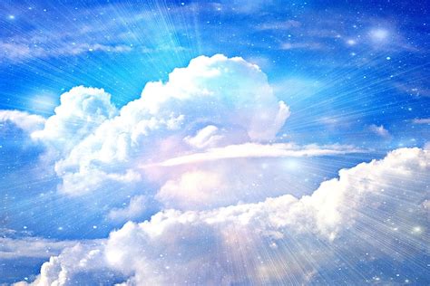 Heavenly Heaven Clouds Blue Light Angel Peace Sky Religion