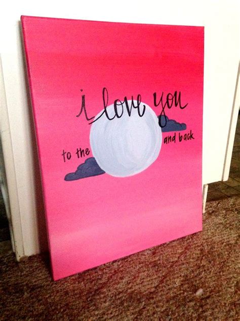 I Love You To The Moon And Back Canvas Painting Love Canvas Painting