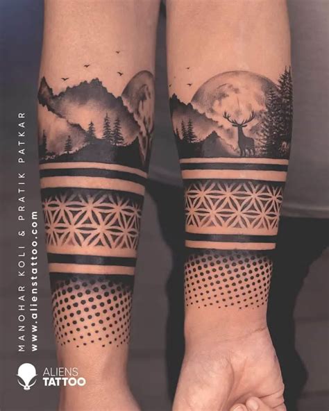Native American Forearm Band Tattoos For Men
